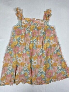 Angel Dear Muslin Botanical Retro Floral Sundress  Size 6